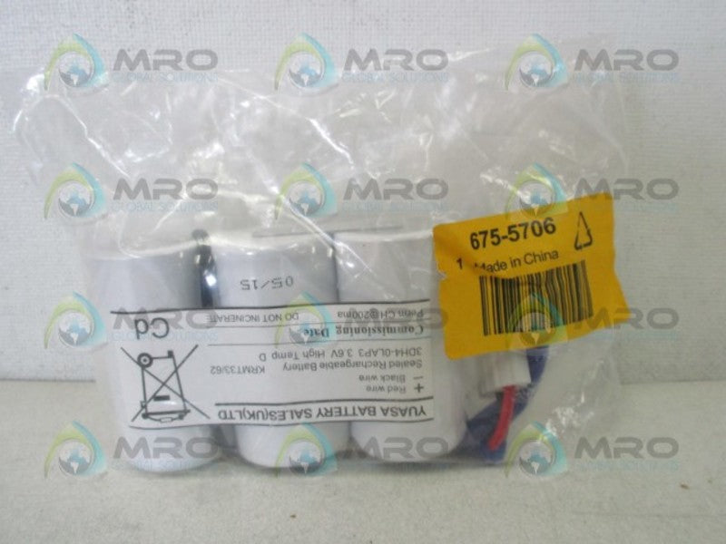 YUASA 3DH4-0LAP3 675-5706 SEALED RECHARGEABLE BATTERY  NSMP