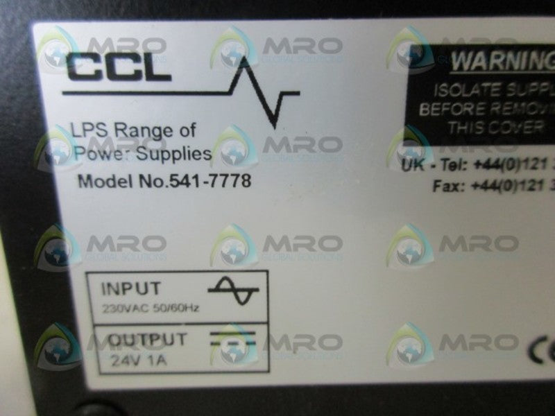 CCL LPS2401D 541-7778 POWER SUPPLY  NSMP