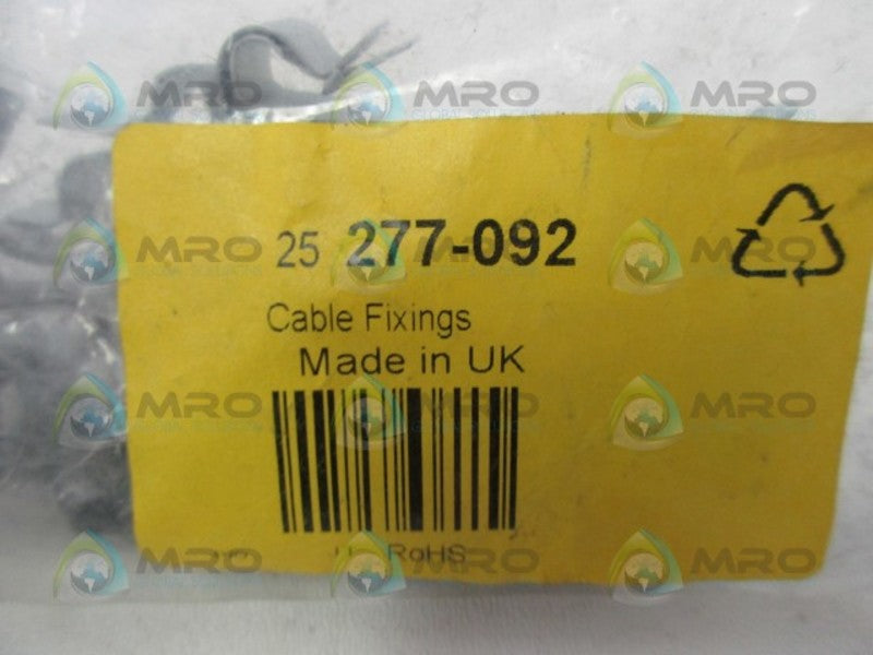 RS COMPONENTS 277-092 CABLE FIXINGS (PKG OF 25)  NSMP