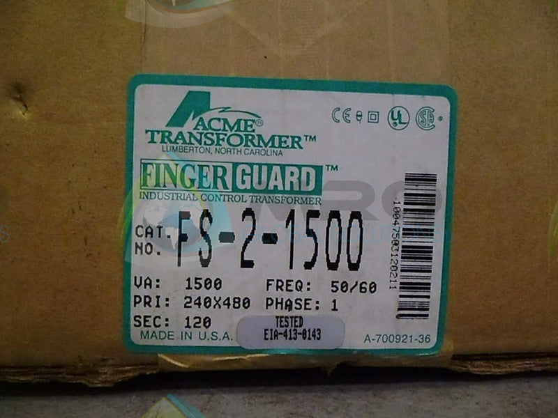 ACME FS-2-1500 TRANSFORMER * FACTORY SEALED *