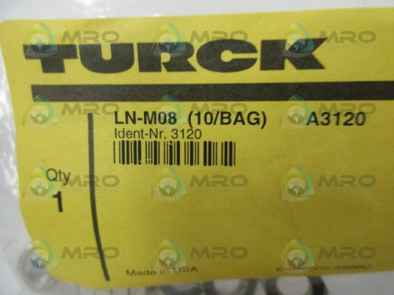 TURCK LN-M08 LOCKNUTS (PKG OF 10) * NEW IN FACTORY BAG *