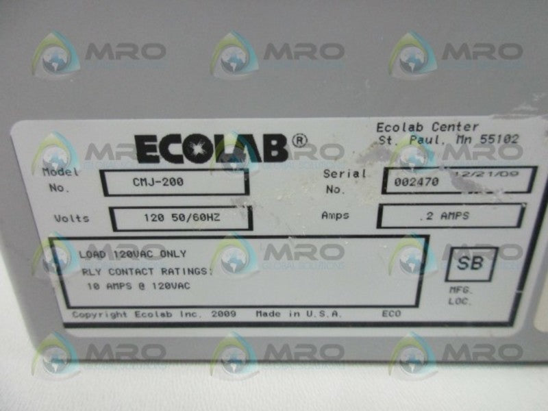 ECOLAB CMJ-200 TIME DELAY CONTROL MASTER  UNMP