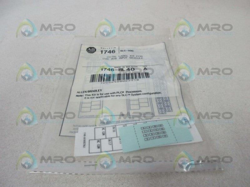 ALLEN BRADLEY SLC 500 1746-RL40 SER. A OCTAL LABEL KIT * NEW IN FACTORY BAG *