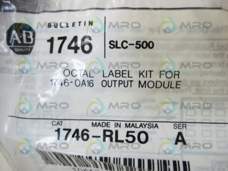 ALLEN BRADLEY SLC 500 1746-RL50 SER. A OCTAL LABEL KIT * NEW IN FACTORY BAG *