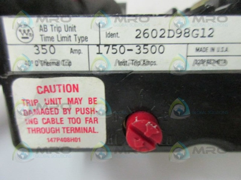 WESTINGHOUSE 2602D98G12 AB TRIP UNIT TIME LIMIT  UNMP