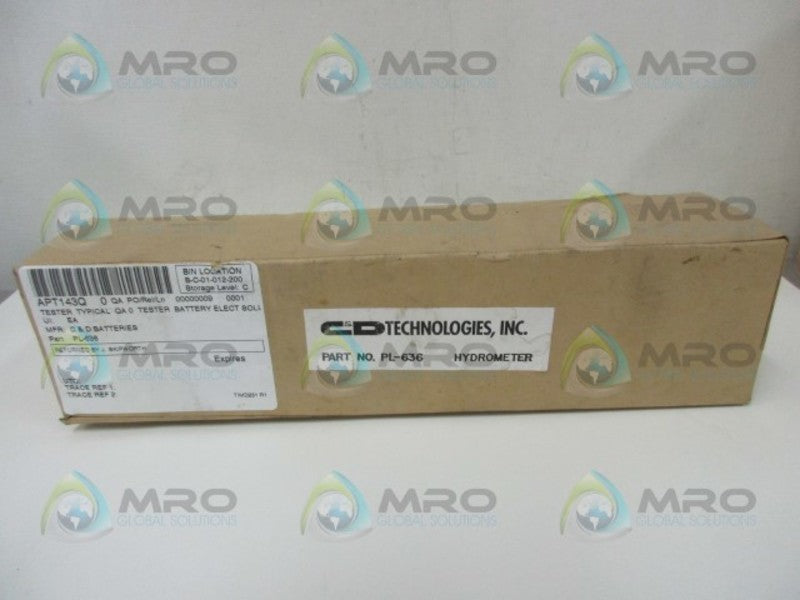 C & D TECHNOLOGIES PL-636 HYDROMETER  NSFS