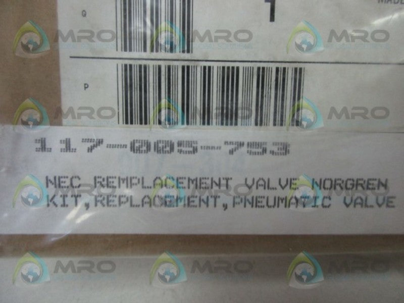 NORGREN 117-005-753 PNEUMATIC VALVE REPLACEMENT KIT  NSMP