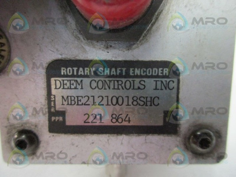 DEEM CONTROLS MBE21210018SHC ROTARY SHAFT ENCODER  UNMP