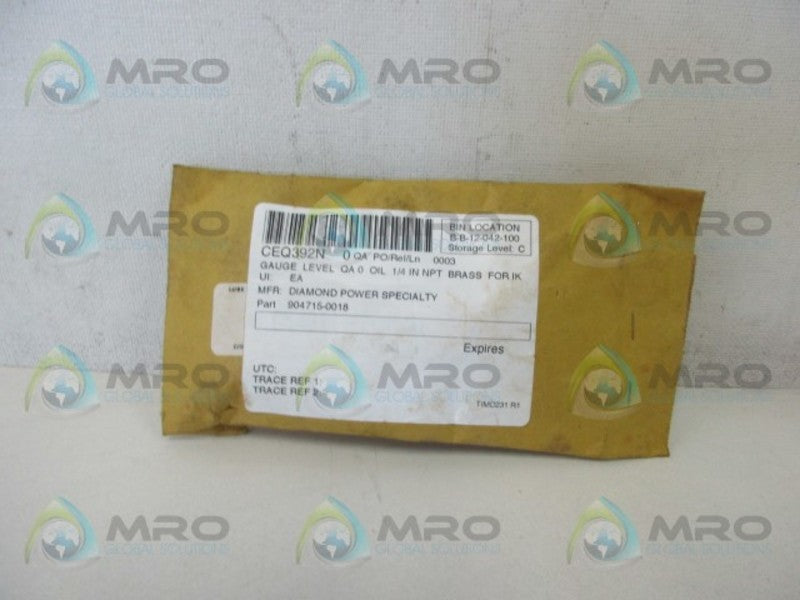 DIAMOND POWER 904715-0018 GAUGE OIL LEVEL  NSMP