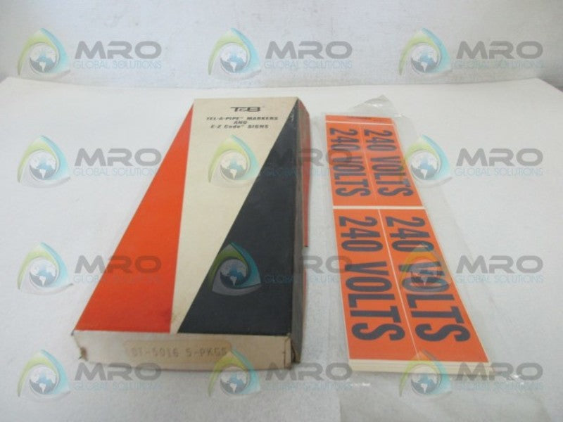 T&B DT-5016 TEL-A-PIPE MARKERS & E-Z CODE SIGNS  NSMP