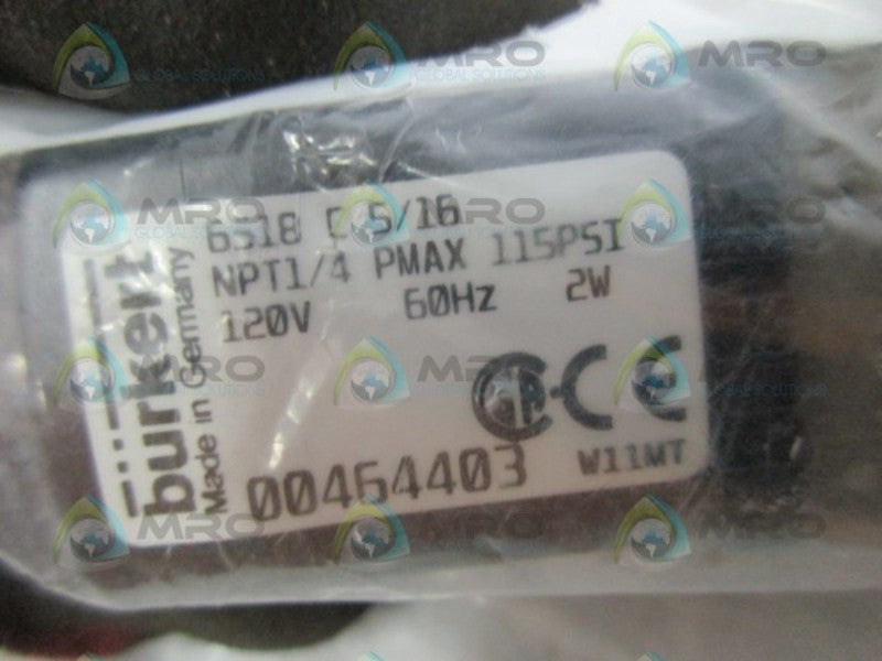 BURKERT 6518 C 5/16 SOLENOID VALVE * NEW IN FACTORY BAG *