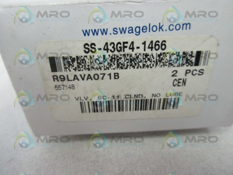 SWAGELOK SS-43GF4-1466 STAINLESS STEEL BALL VALVE  NSMP