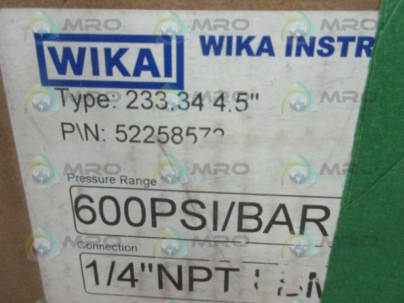 WIKA 233.34 4.5" PRESSURE GAUGE 0-600  NSMP