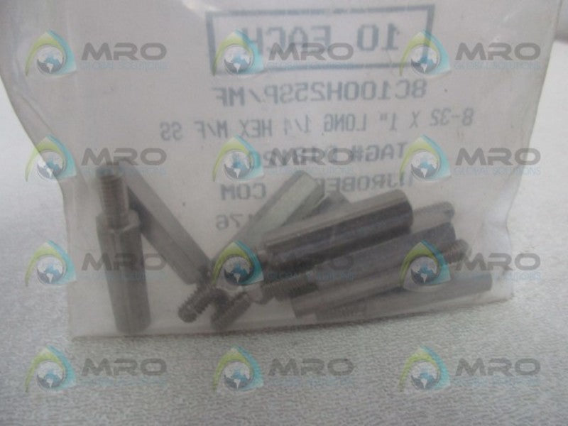 WJ ROBERTS 8C100H25SP/MF HEX STANDOFF (PKG OF 10) * NEW IN FACTORY BAG *