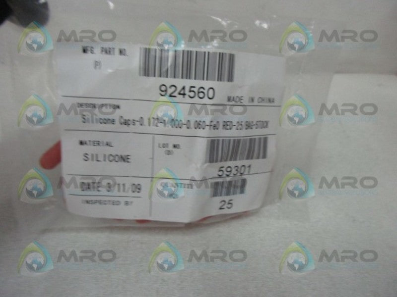 INDUSTRIAL MRO 924560 SILICONE CAPS * NEW IN FACTORY BAG *