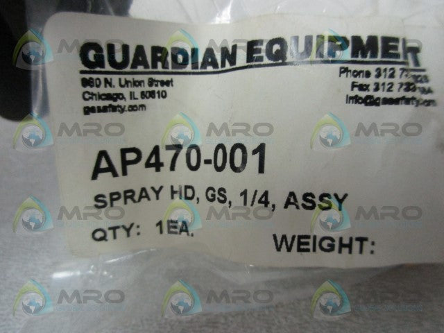 GUARDIAN EQUIPMENT AP470-001 GS PLUS SPRAY HEAD * NEW IN FACTORY BAG *