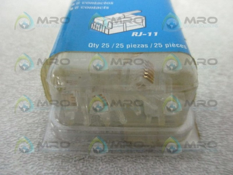 IDEAL 85-345 MODULAR PLUG RJ-11  (PK OF 25) * NEW IN ORIGINAL PACKAGE *