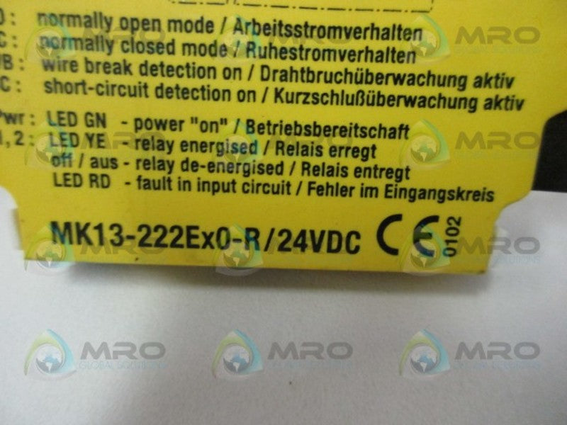 TURCK MK13-222EX0-R AMPLIFIER INTRINSIALLY SAFE ISOLATING SWITCH *USED*