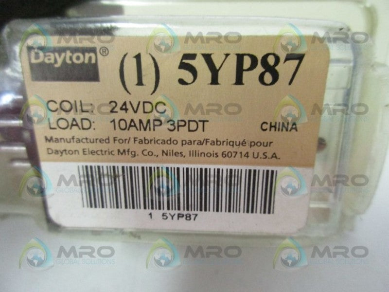 DAYTON 5YP87 RELAY 24VDC * NEW IN ORIGINAL PACKAGE *
