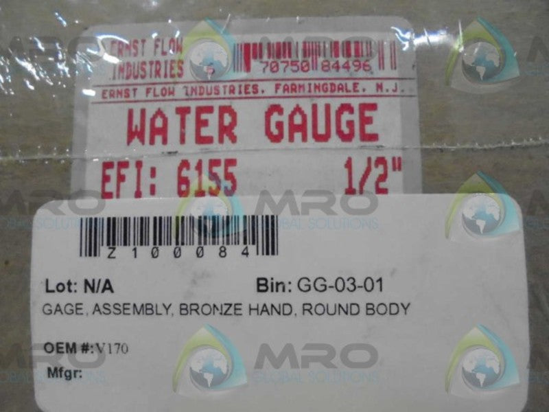 ERNST FLOW INDUSTRIES V170 GAGE * FACTORY SEAL *