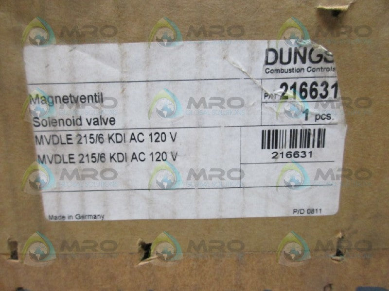 DUNGS 216631 SOLENOID VALVE * FACTORY SEALED *