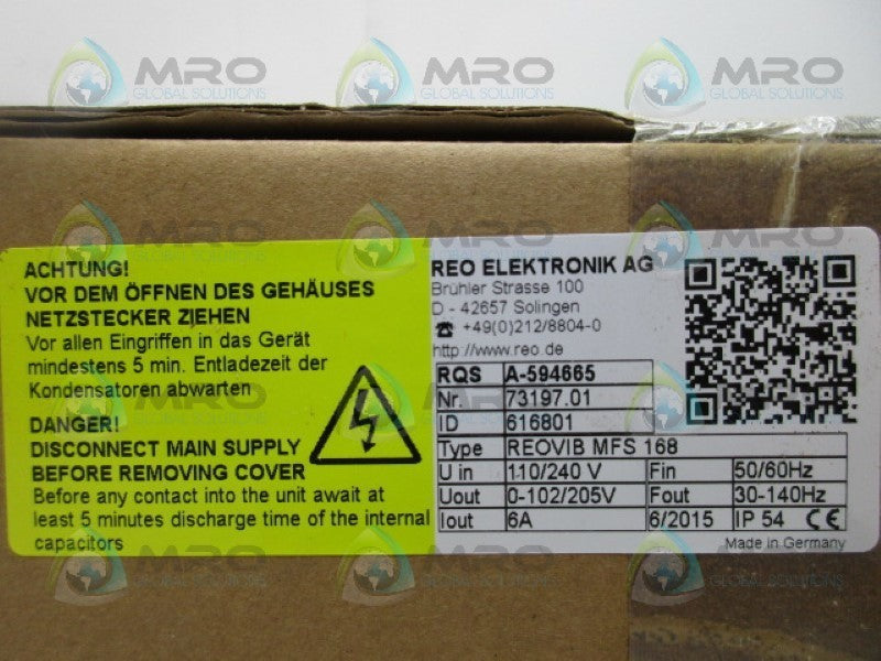 REO ELEKTRONIK REOVIBMFS168 FREQUENCY CONTROLLER * FACTORY SEALED *