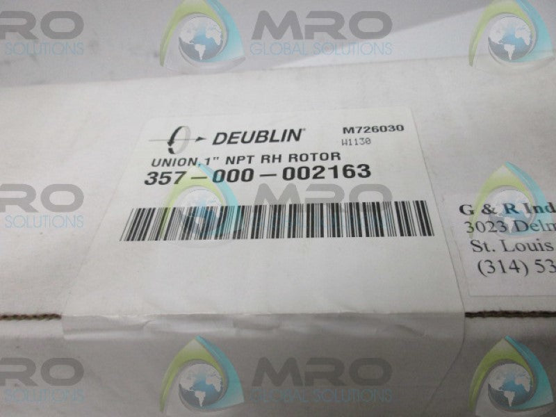 DEUBLIN 357-000-002163 UNION 1 NPT RH ROTOR * FACTORY SEALED *