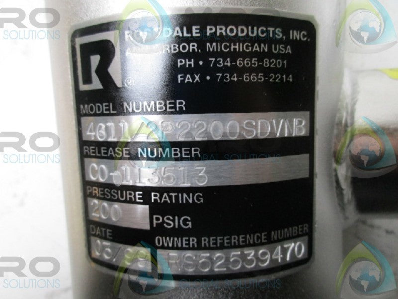 ROSEDALE 4611/2P2200SDVNB FILTER & BASKET STRAINER  NSMP