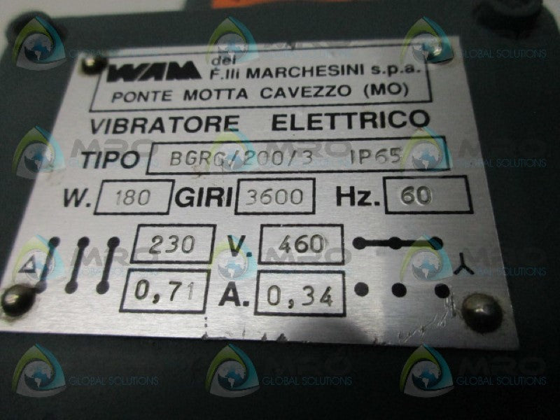 WAM BGRC/200/3 IP65 VIBRATOR  NSNP