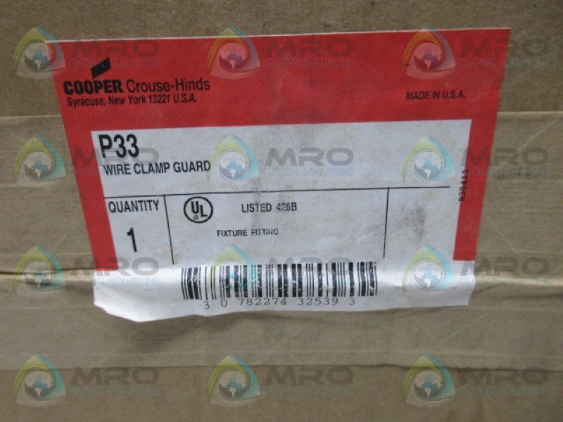 CROUSE HINDS P33 WIRE CLAMP GUARD * FACTORY SEALED *