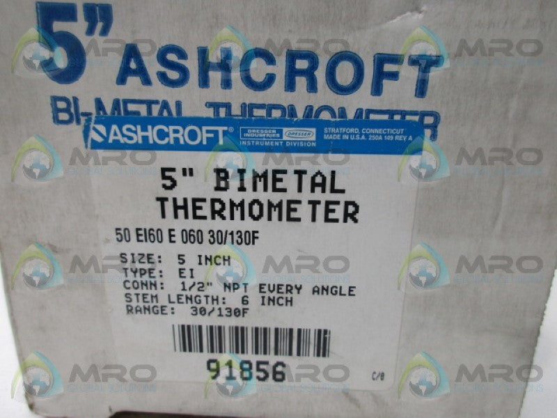 ASHCROFT 50EI60E060 30/130'F 5" NSMP