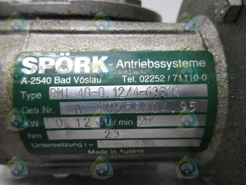 SPORK RMI40-0.12/4-63B14 MOTOR  UNMP