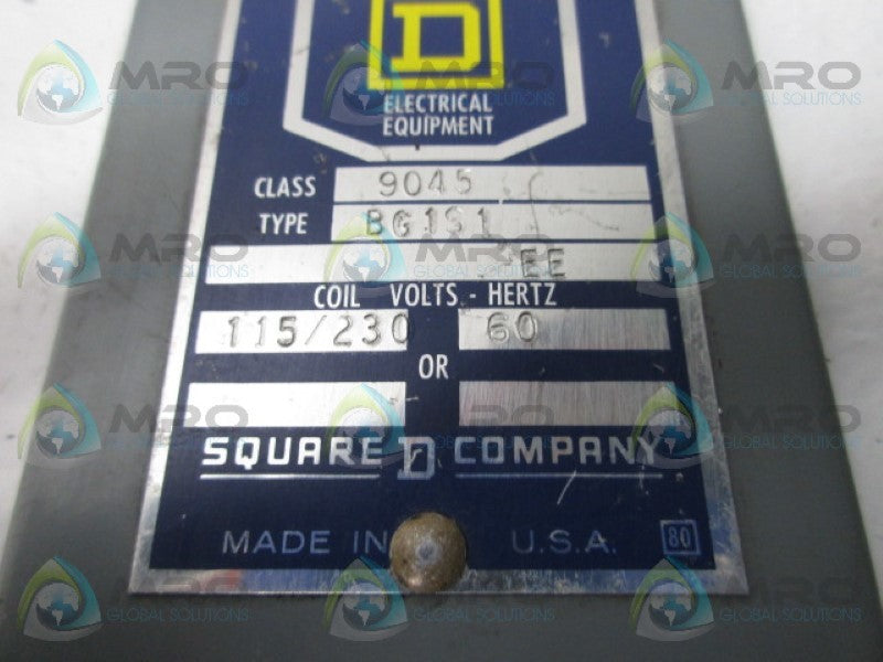 SQUARE D 9045-BG1S1 MAGNETIC UNLOADER  UNMP