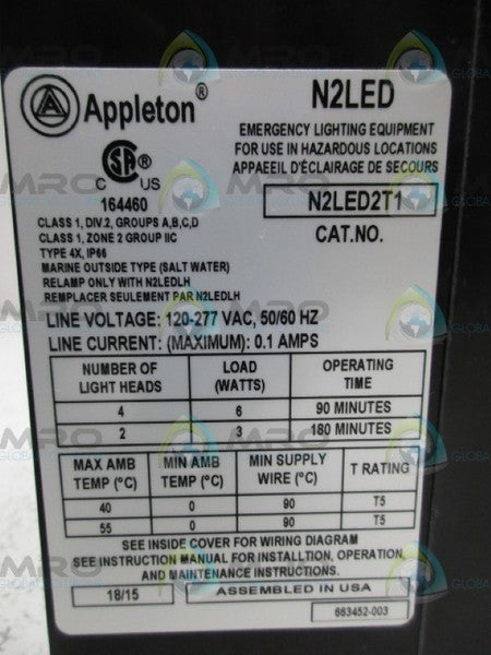 APPLETON N2LED2T1  NSMP