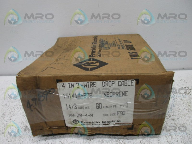 FRANKLIN ELECTRIC 151414-908 DROP CABLE 80' 14/3AWG  NSMP