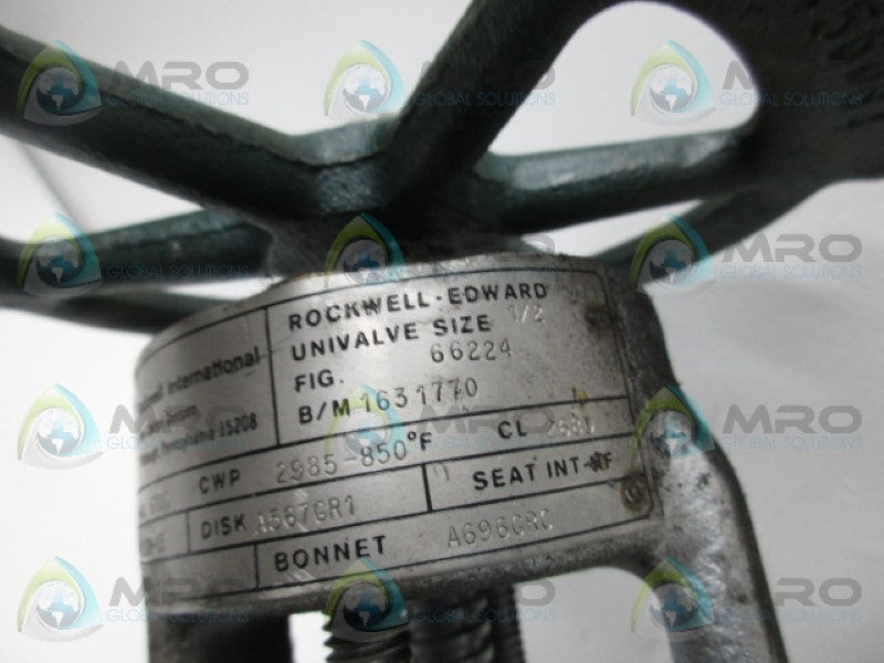 ROCKWELL-EDWARD 66224 GLOBE VALVE 1/2"  UNMP