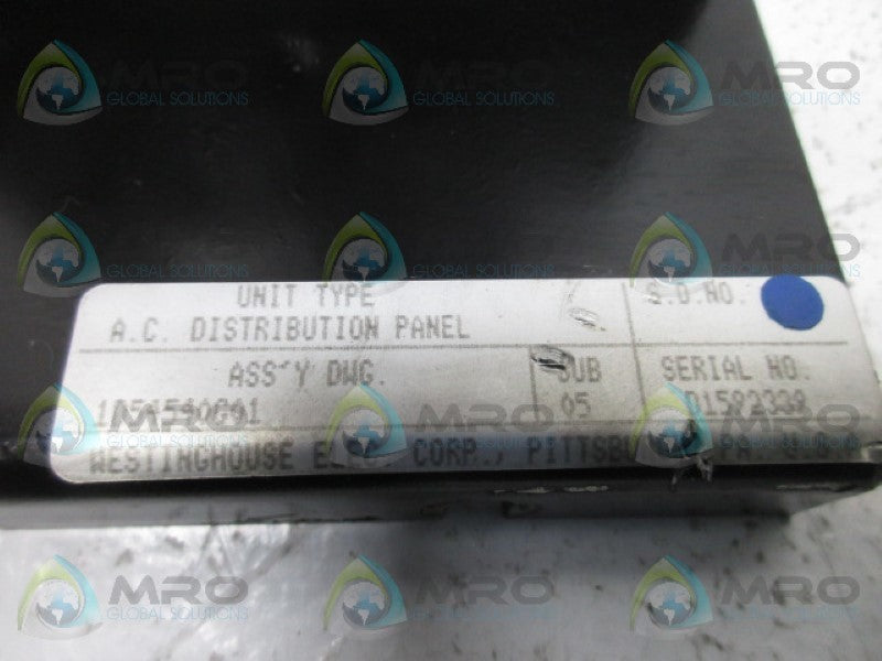WESTINGHOUSE 1054540G01 AC DISTRIBUTION PANEL  UNMP