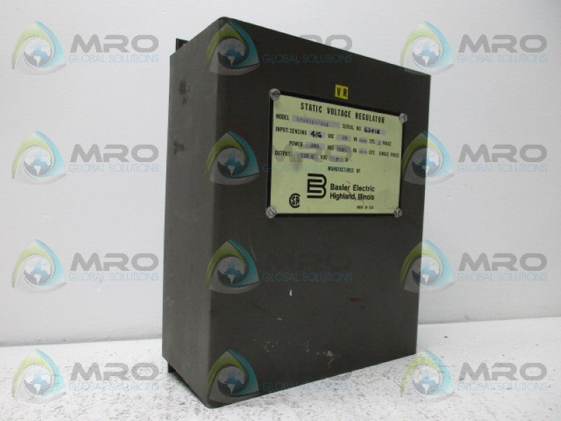 BASLER SR8A1B07B3E STATIC VOLTAGE REGULATOR  UNMP
