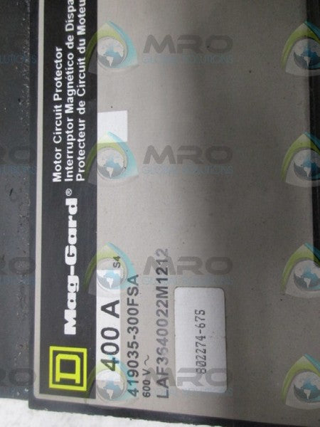 SQUARE D LAF3640022M1212 CIRCUIT BREAKER  UNMP