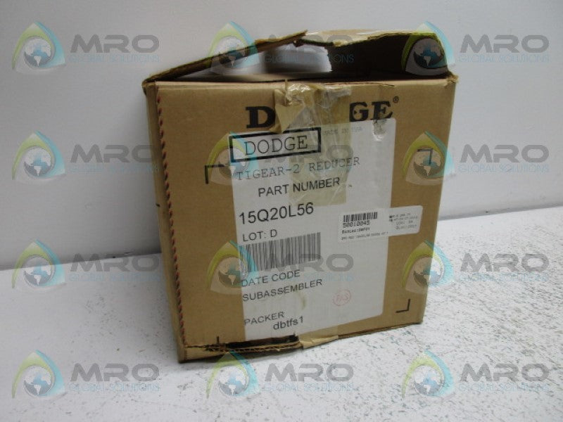 DODGE 15Q20L56 GEAR REDUCER RATIO 20:1  NSMP