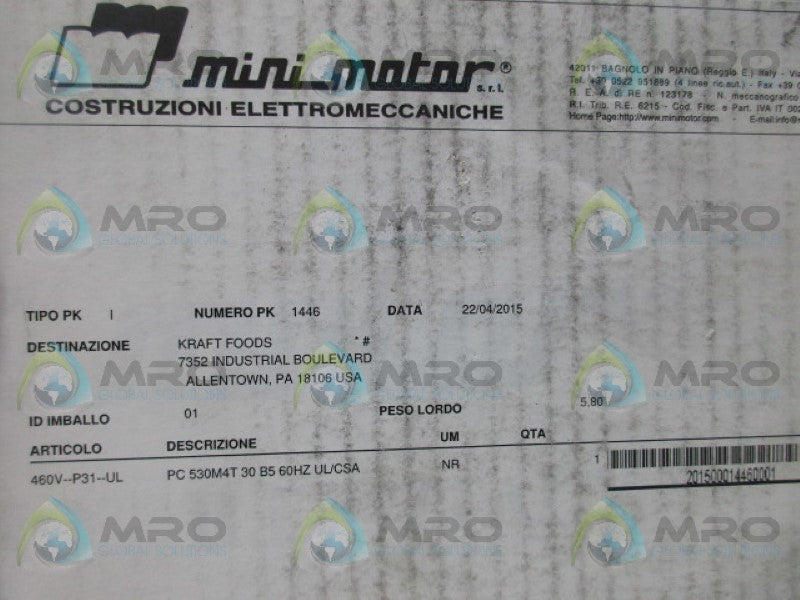MINI MOTOR PC530M4T30B5 MOTOR  NSFS
