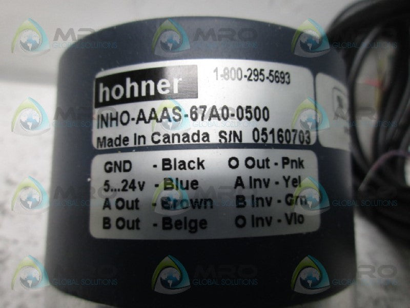 HOHNER INHO-AAAS-67AO-0500 ENCODER NSMP