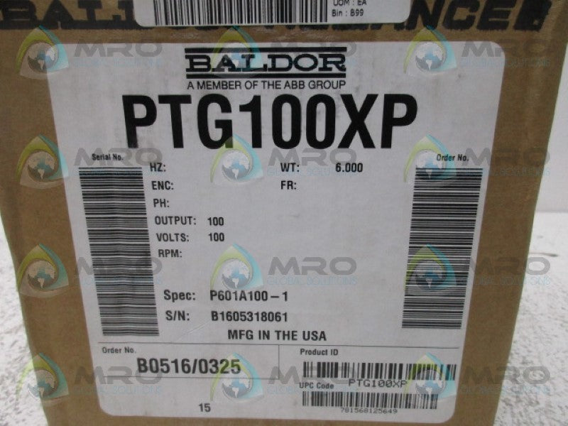 BALDOR PTG100XP TACH GENERATOR * FACTORY SEALED *