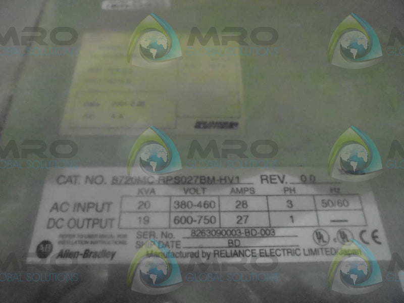 ALLEN BRADLEY 8720MCRPS027BMHV1 SERVO MOTOR *REMAN*