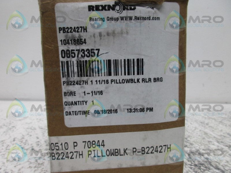 REXNORD PB22427H PILLOW BLOCK BEARING * FACTORY SEALED *