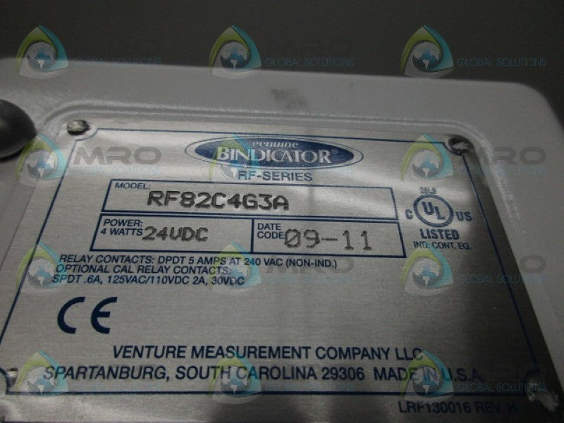 BINDICATOR RF82C4G3A LEVEL SWITCH  NSMP
