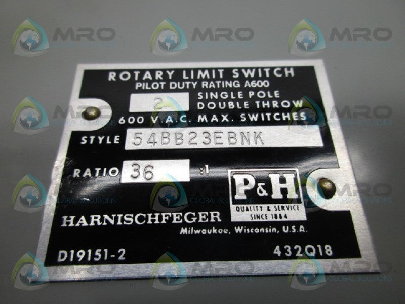 HARNISCHFEGER 479Q35D2 ROTATING LIMIT SWITCH  NSMP