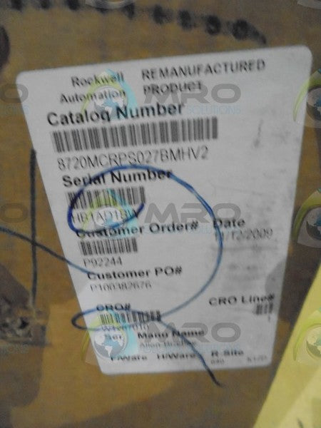 ALLEN BRADLEY 8720MCRPS027BMHV2 POWER SUPPLY *REMAN*