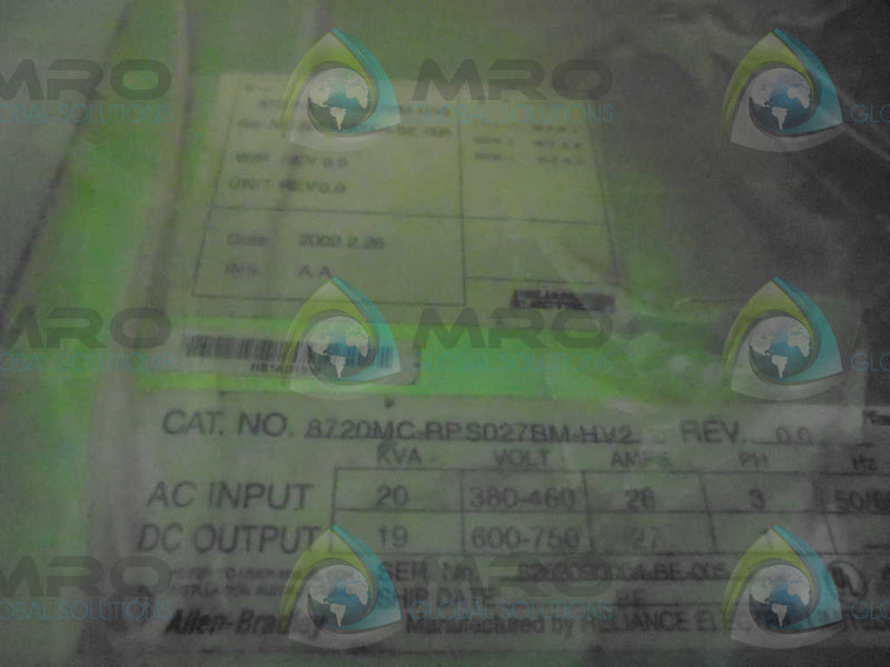 ALLEN BRADLEY 8720MCRPS027BMHV2 POWER SUPPLY *REMAN*
