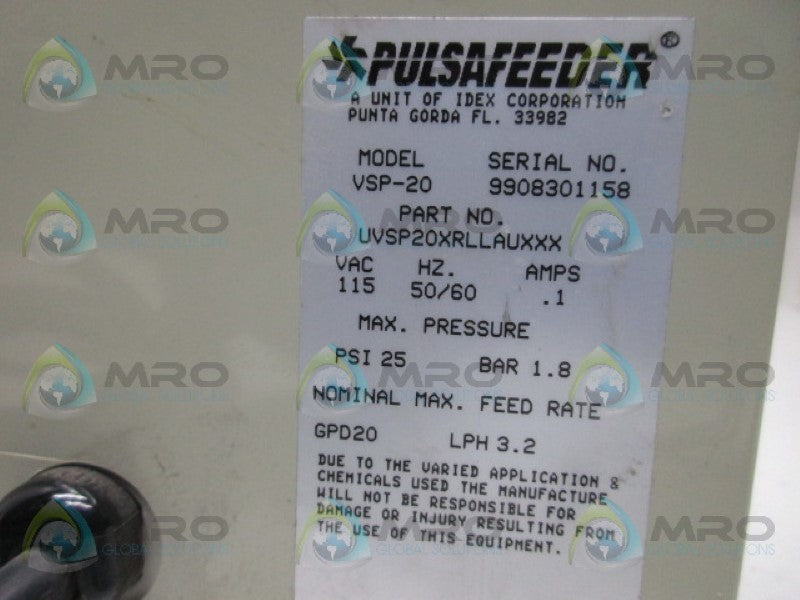 PULSEFEEDER UVSP20XRLLAUXXX METERING PUMP  UNMP